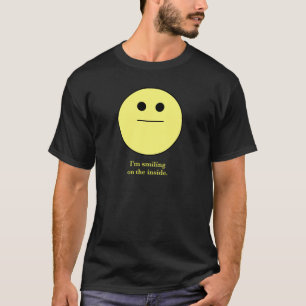 T-shirts smily-cara que não sorri "eu estou sorrindo no