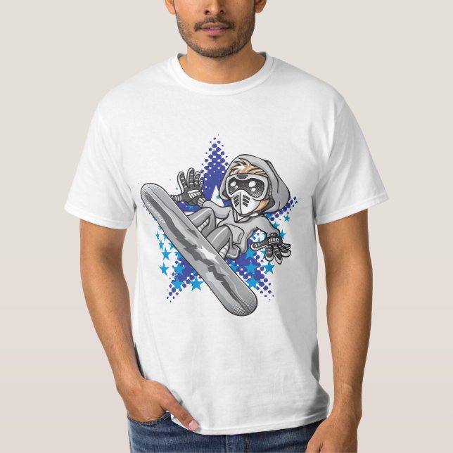 T-shirts Snow boy and stars (Frente)