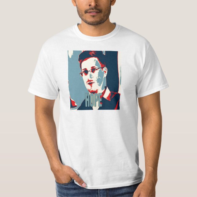 T-shirts Snowden dá-nos a ESPERANÇA!!! (Frente)