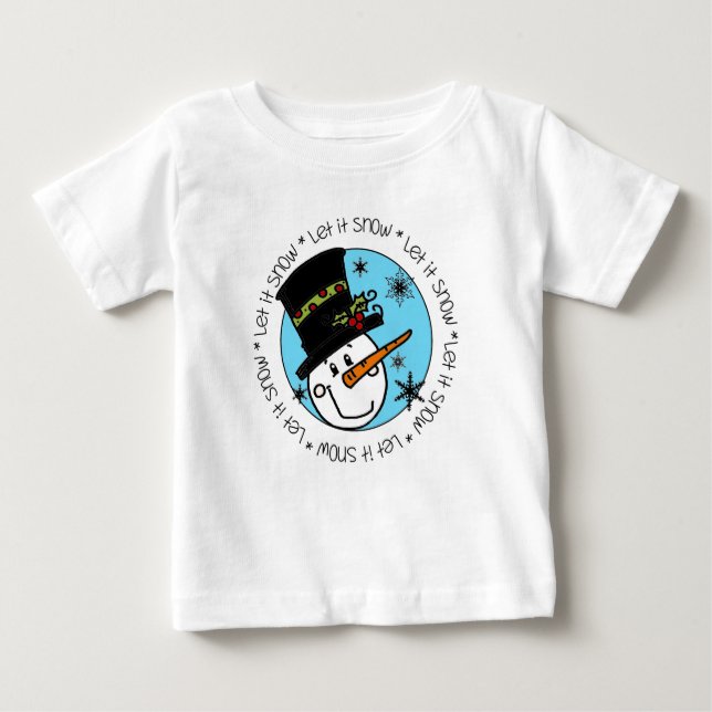 T-shirts Snowman Deixa-o nevar Feriados de Natal (Frente)