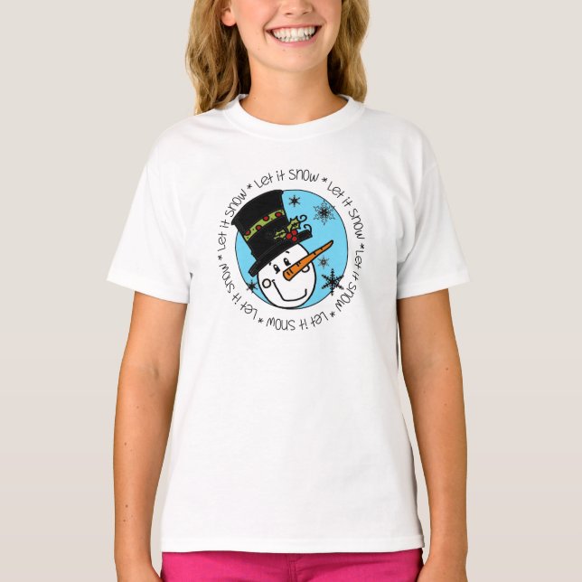 T-shirts Snowman Deixe-o nevar (Frente)