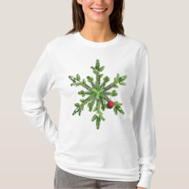 T-shirts Snowy Pine Snowflake Natal