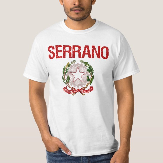 T-shirts Sobrenome do italiano de Serrano (Frente)