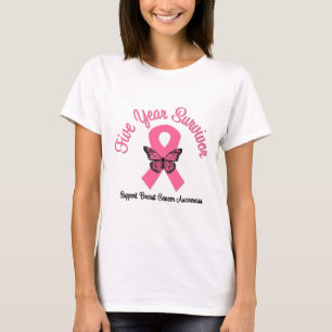T-shirts Sobrevivência do Cancer de 5 anos