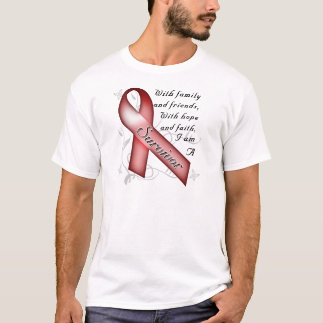T-shirts Sobrevivente da anemia da célula falciforme (Frente)