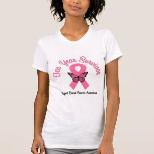 T-shirts Sobrevivente de 10 anos com Cancer da mama
