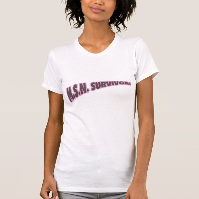 T-shirts Sobrevivente de MSN no rosa (Frente)
