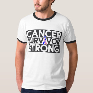 T-shirts Sobrevivente masculino do cancro da mama forte