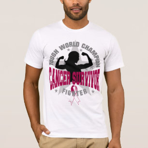T-shirts Sobrevivente resistente do cancer de garganta