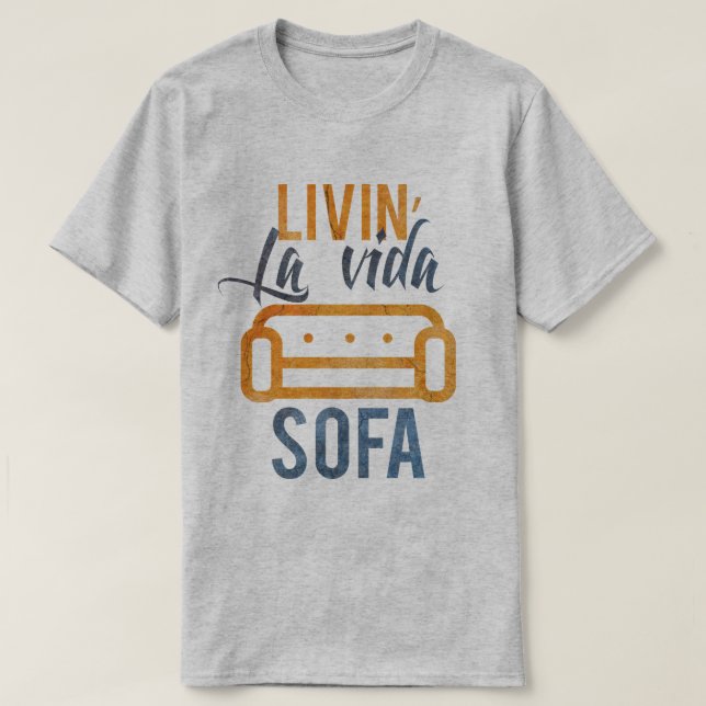 T-shirts Sofá do vida do la de Livin (Frente do Design)