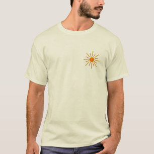 T-shirts Sol do verão. Amarelo e laranja