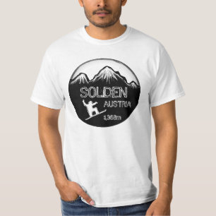 T-shirts Solden Austria Black Snowboard art value tee