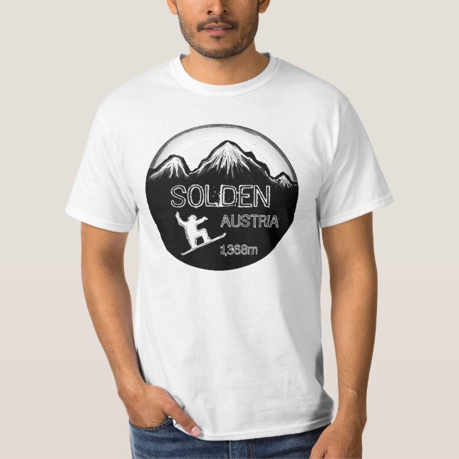 T-shirts Solden Austria Black Snowboard art value tee (Frente)
