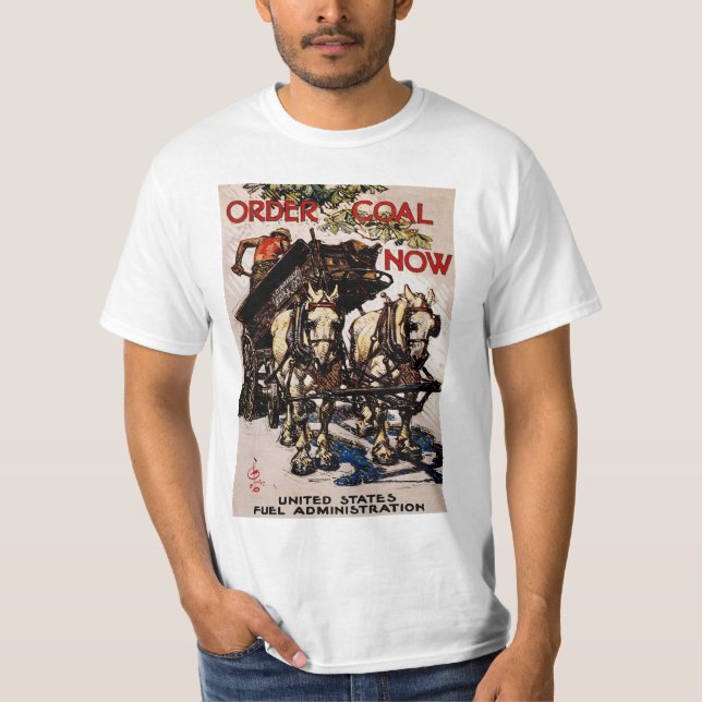 T-shirts Solicite carvão agora (Frente)