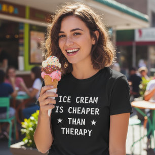 T-shirts Sorvete é mais barato do que terapia engraçado