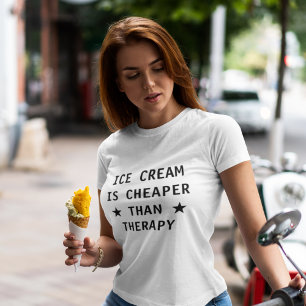 T-shirts Sorvete é mais barato do que terapia engraçado