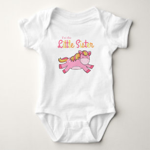 T-shirts Sou a Irmãozinha - Pônei Rosa Bonito
