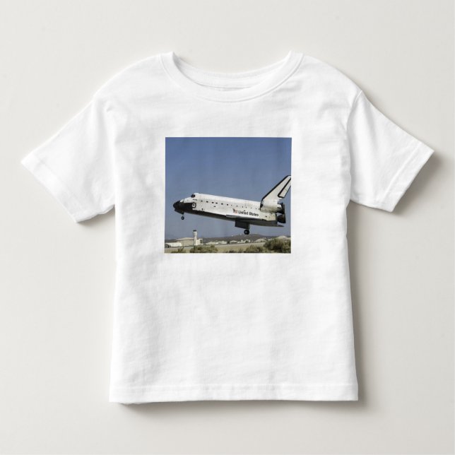 T-shirts Space Shuttle Atlantis se prepara para pousar (Frente)