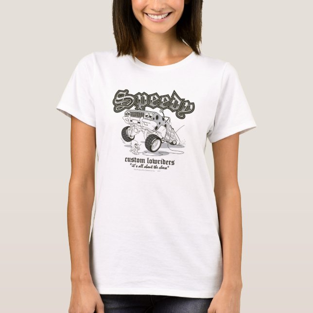 T-shirts Speedy Gonzalez Custom Lowiders B/W (Frente)