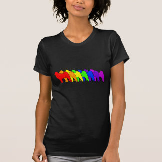 T-shirts Spitz finlandês do arco-íris