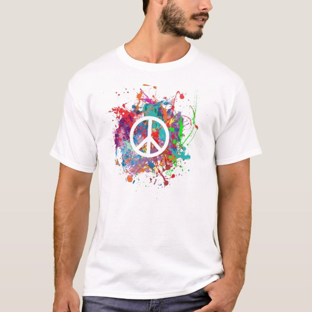 T-shirts Splatter da paz (Frente)
