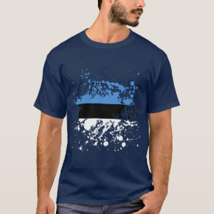 T-shirts Splatter da tinta da bandeira de Estónia