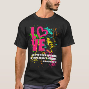 T-shirts Splatter de néon da pintura do verso da bíblia d