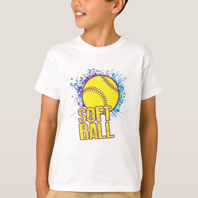 T-shirts Splatter do softball (Frente)