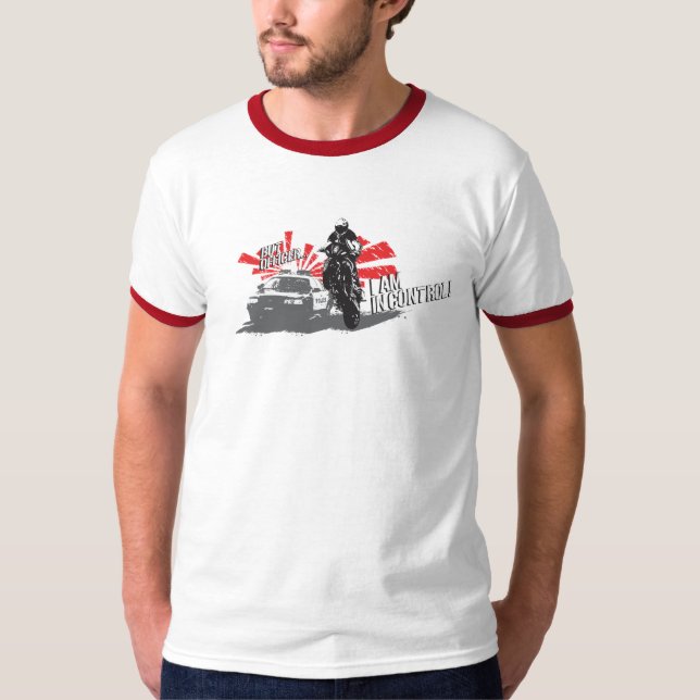 T-shirts Sportbike - mas oficial eu estou no controle! (Frente)