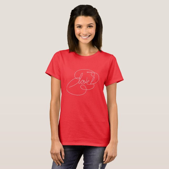T-shirts spread LOVE - Nuvens Negrito - W (Frente Completa)