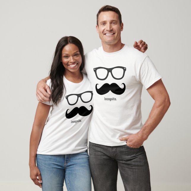 T-shirts Sr. Incognito - bigode engraçado e tons (Unissex)