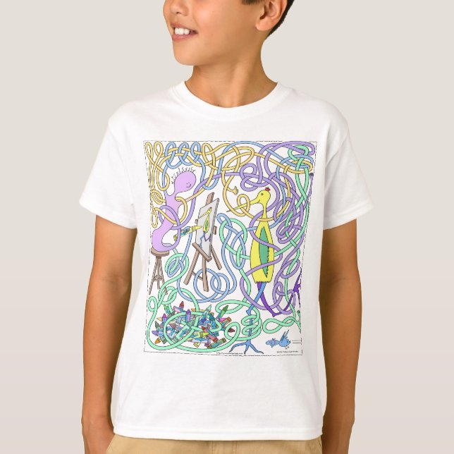 T-shirts Sr. Squiggly Desenhando Uma Tempestade (Frente)
