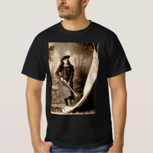 T-shirts Srta. Annie Oakley com Arma, Retrato Fotográfico A