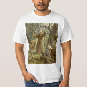 T-shirts St Francis de Assisi que Preaching aos animais