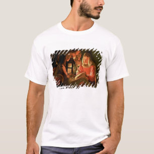 T-shirts St. Sebastian tendido pela mulher santamente (o