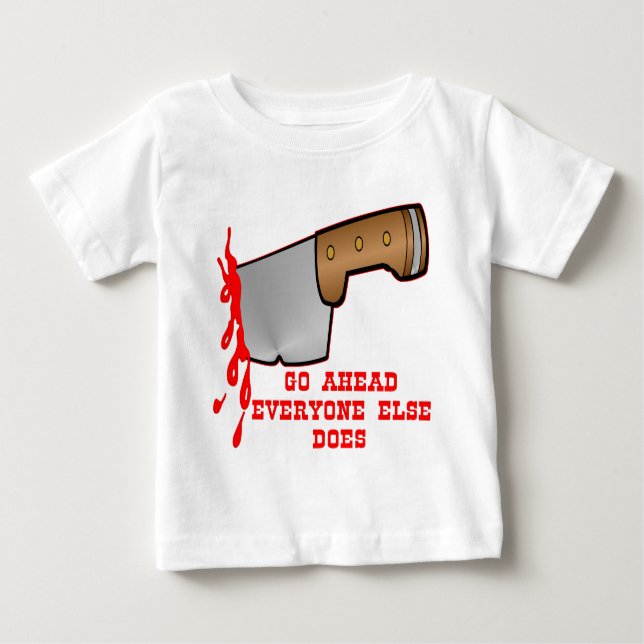 T-shirts Stabbed pela faca na parte traseira (Frente)