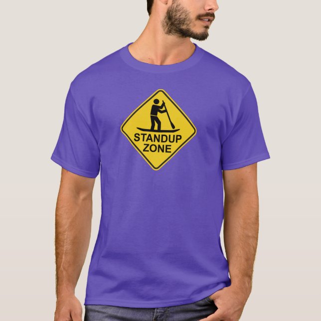 T-shirts Standup Paddleboard Zone Road Sign (Frente)