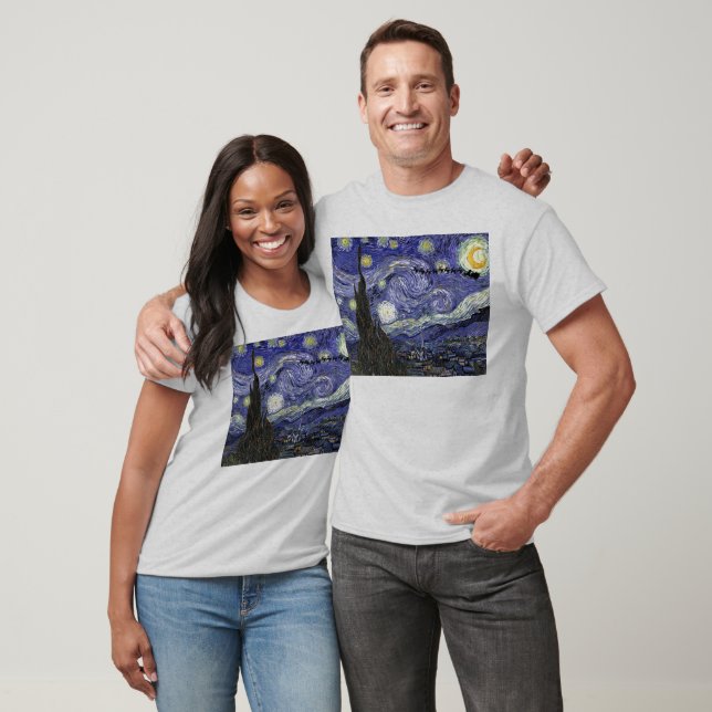 T-shirts Starry Christmas Night (Unissex)