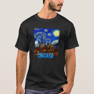 T-shirts Starry Night Chicago, edite texto