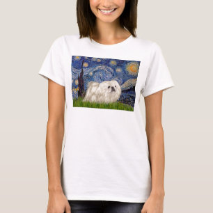 T-shirts Starry Night - Pekingese Branco 4