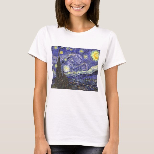 T-shirts Starry Night por Vincent van Gogh (Frente)