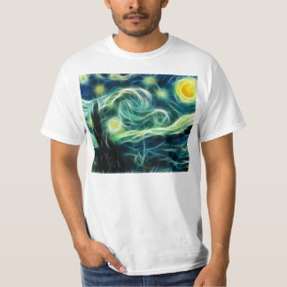 T-shirts Starry Night Van Gogh Arte Fractal