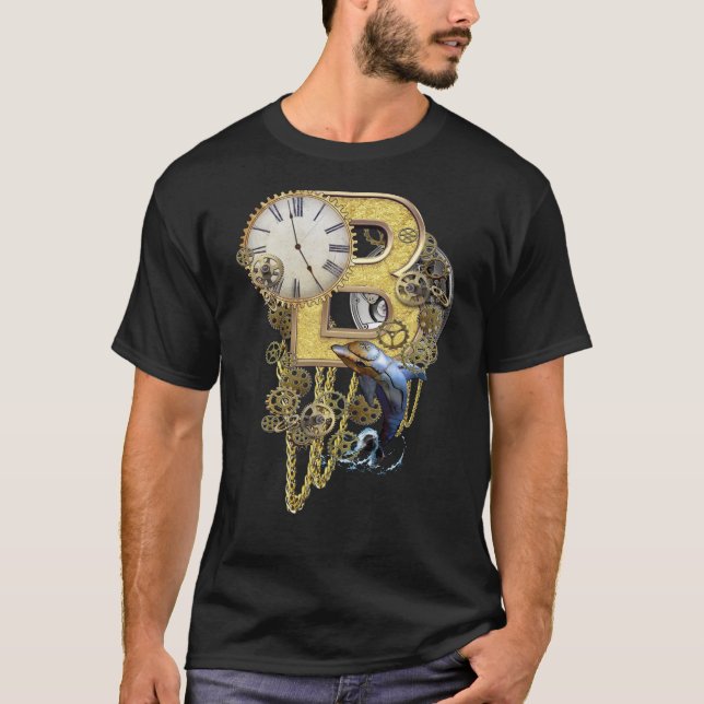 T-shirts Steampunk Birthday - letra B (Frente)