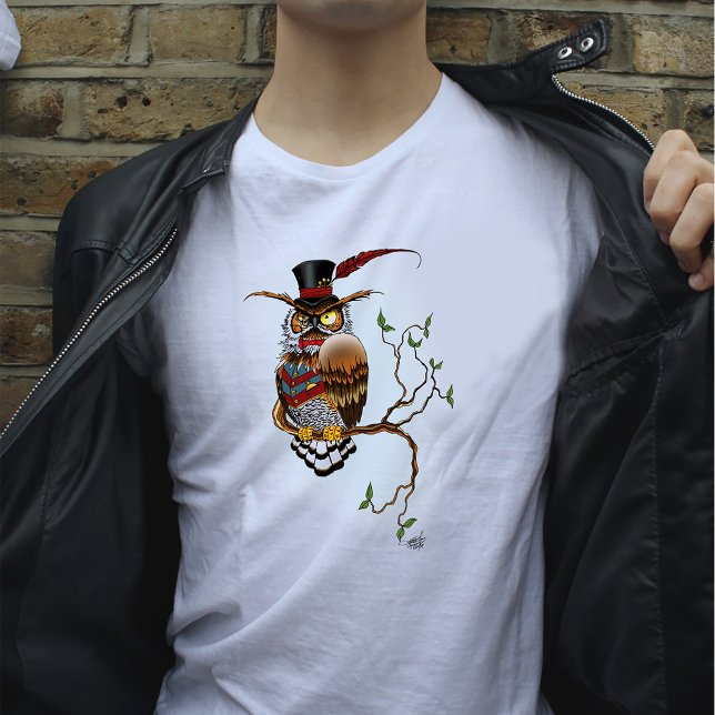 T-shirts Steampunk Victorian Owl (Criador carregado)