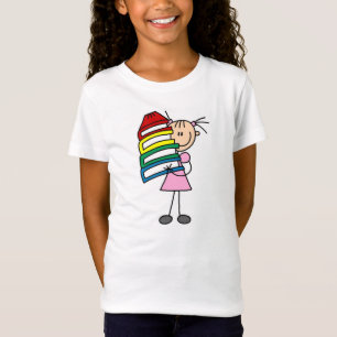 T-shirts Stick Girl com livros
