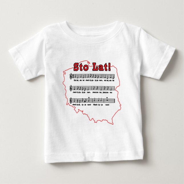 T-shirts Sto Lat! Mapa Polonês da Música (Frente)
