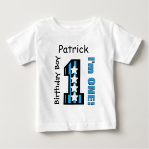 T-shirts STRIPES Personalizadas do primeiro aniversario e S