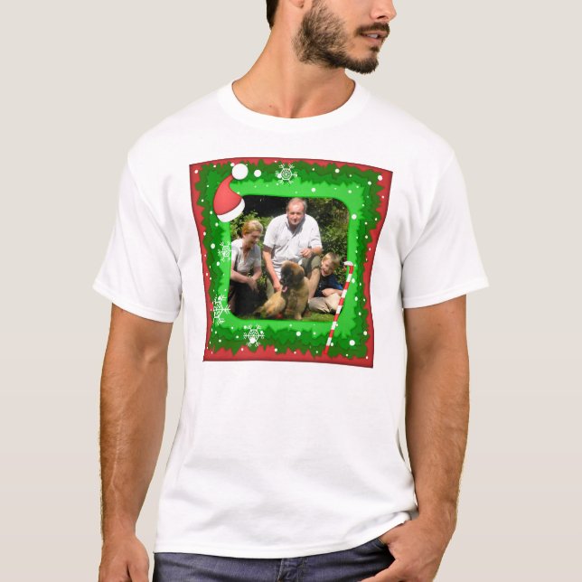 T-shirts Sua própria foto em um quadro do Natal! - (Frente)