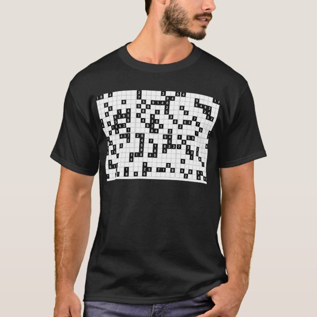 T-shirts sudoku branco preto (Frente)