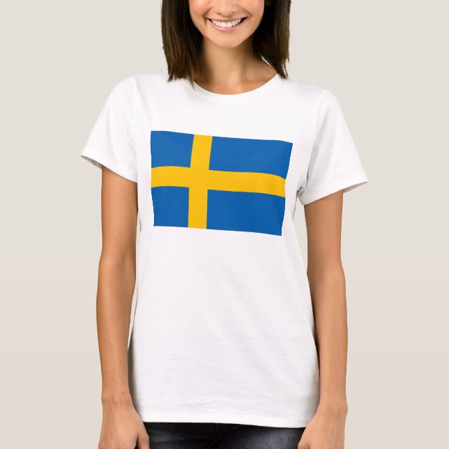 T-shirts Suecia - Bandeira Nacional Sueca (Frente)